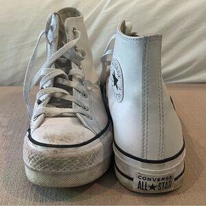 White Platform Converse Size 9